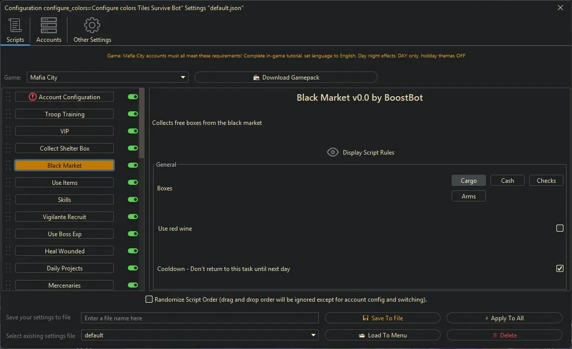 Mafia City Bot - Black Market