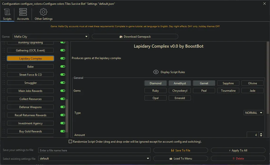 Mafia City Bot - Lapidary Complex
