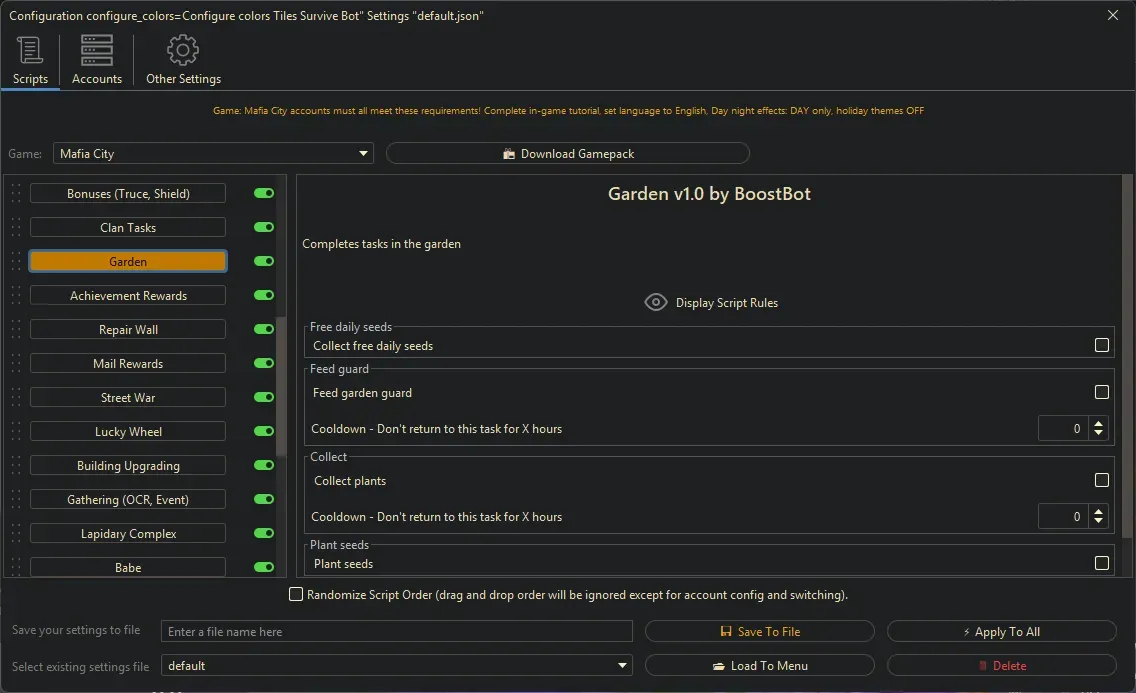 Mafia City Bot - Garden