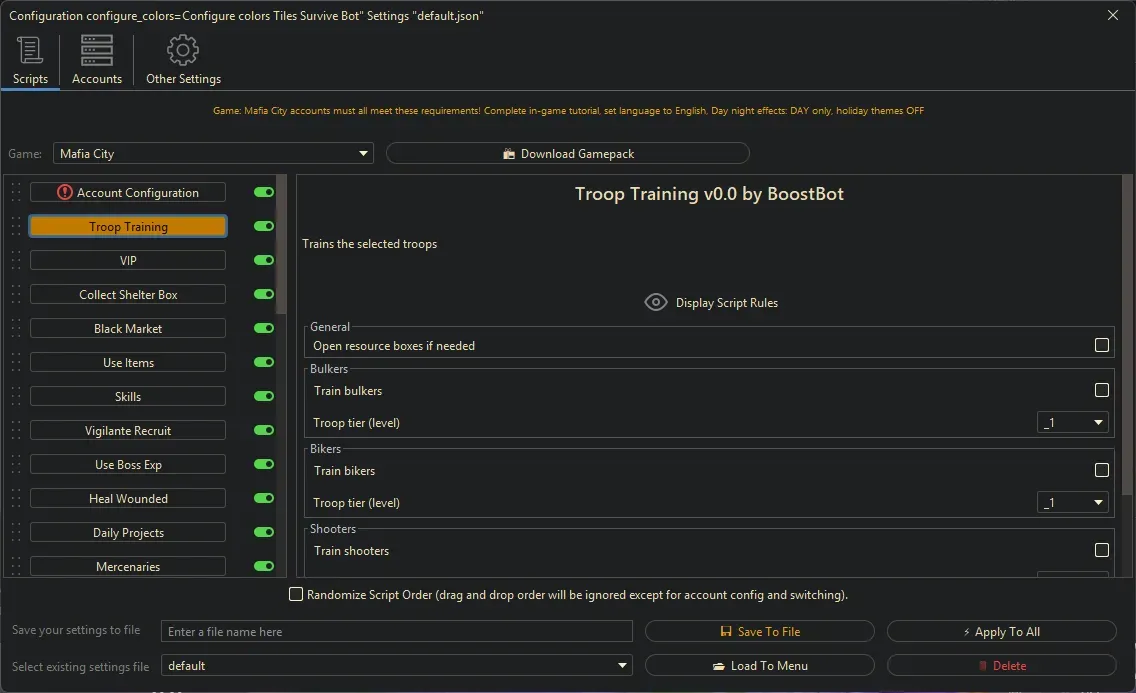 Mafia City Bot - Troop Training